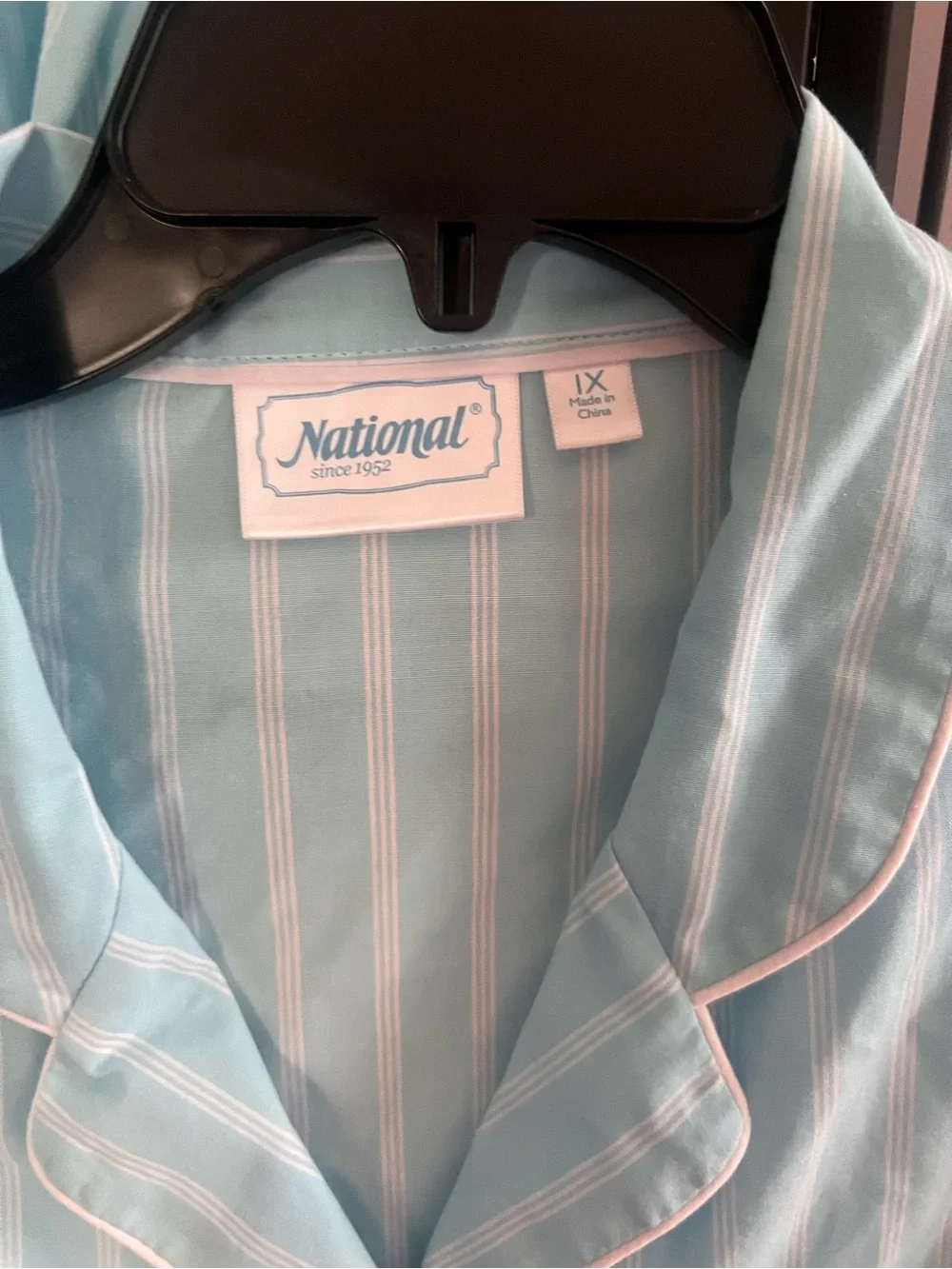 Women’s Short-Sleeve Striped Pajama Set - Light Blue